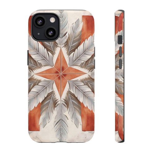 Silver Feather Compass - Impact Resistant Phone Case